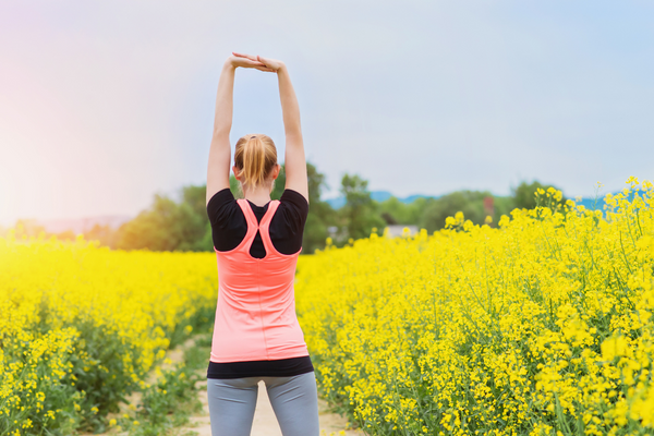 woman doing stretches