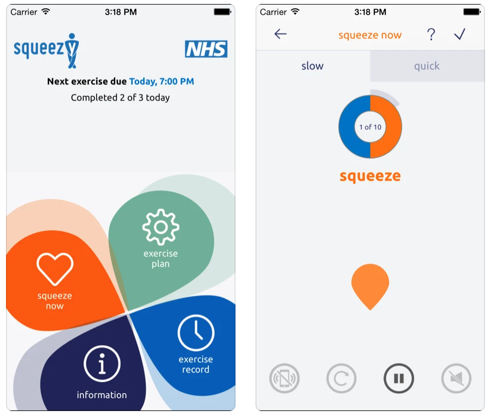 squeezy app reminds you to exercise