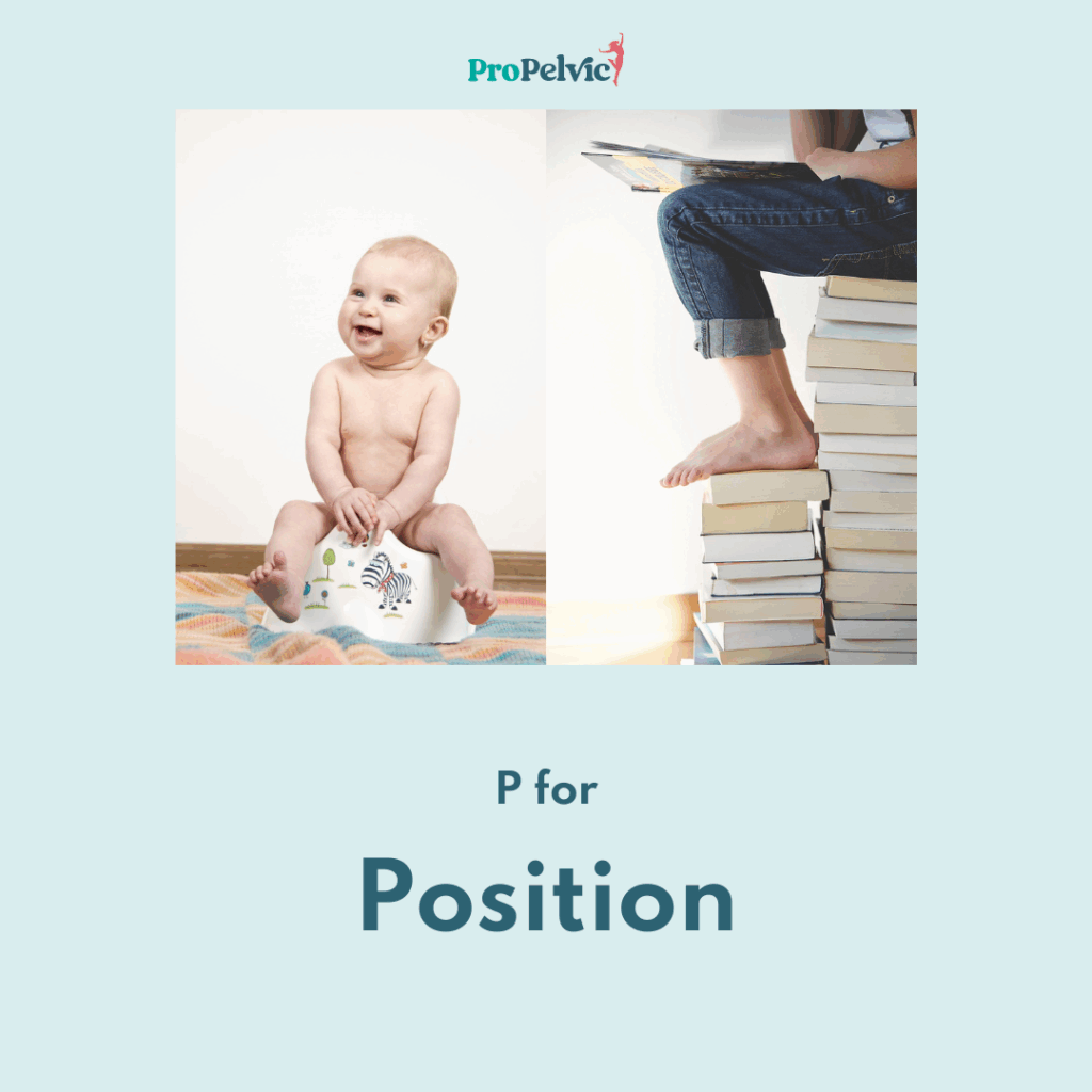 baby on potty, feet on step for perfect poos